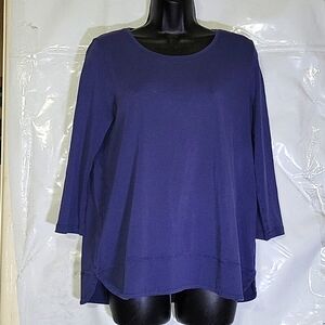 J JILL Perfect Pima 3/4 sleeve Scoop Neck 100% Pima Cotton Contemporary Mature M